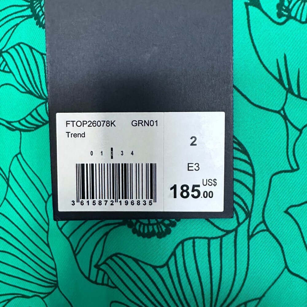 NWT | The Kooples | Green Poppy Floral Print | Tank Top | Black Lace Details - Picture 8 of 10